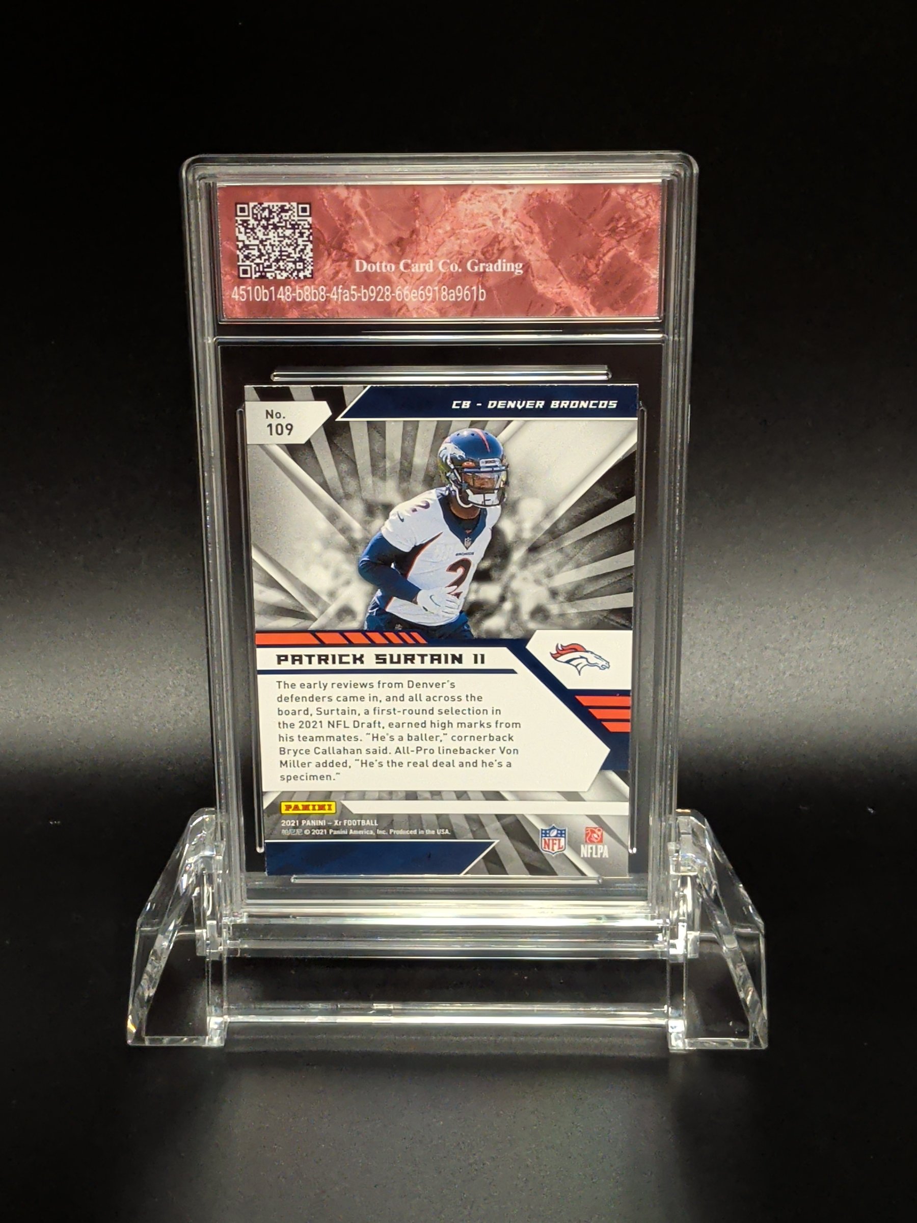 Patrick Surtain II - 109 - 2021 — back of slab