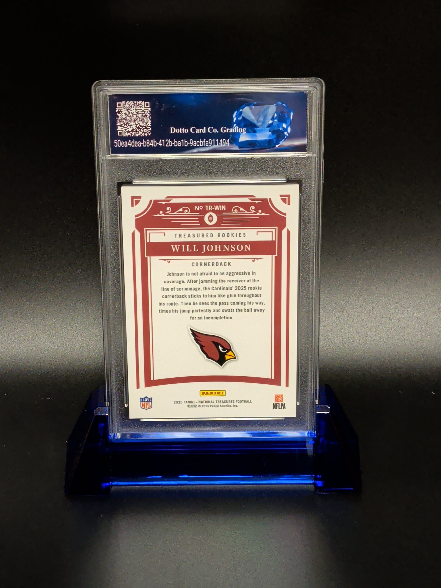 Will Johnson - TR-WJN 86/99 - 2025 — back of slab