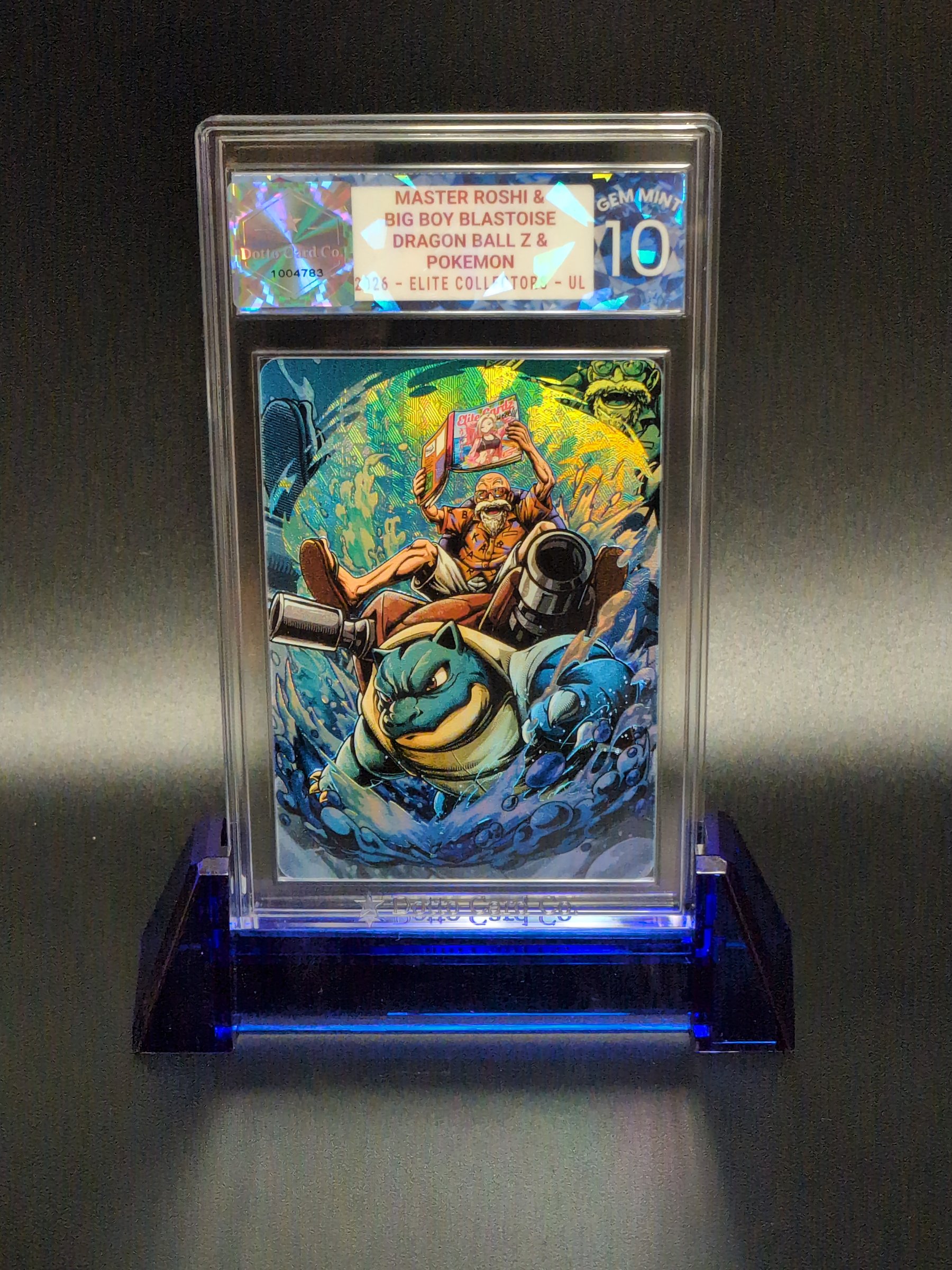 Master Roshi & Blastoise Crossover Art Card - 2023 — front of slab